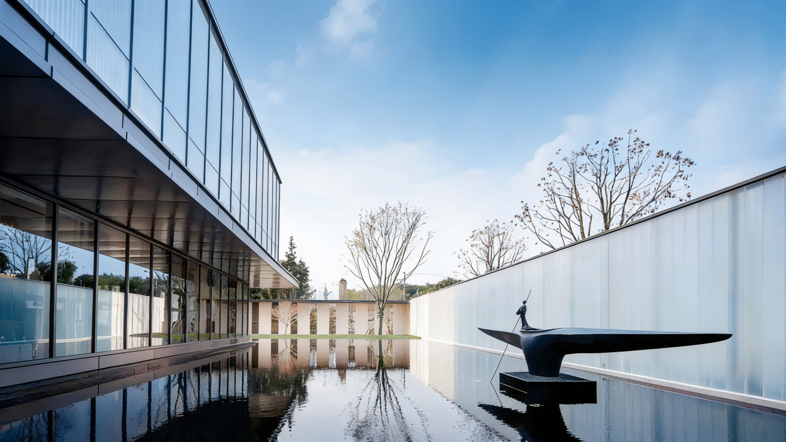 不锈钢雕塑（高端酒店水景中庭・舟渡禅庭）