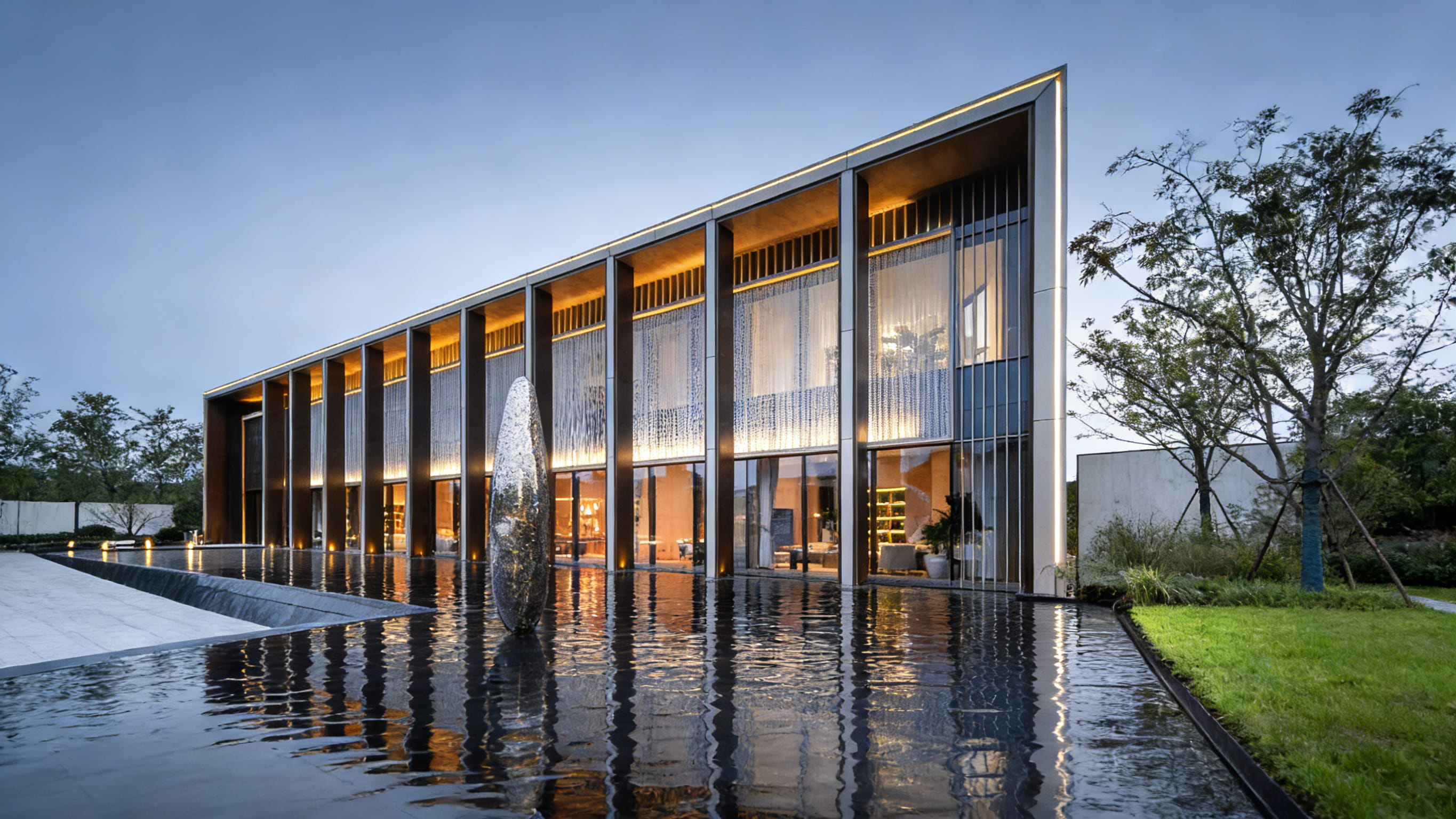 不锈钢雕塑（售楼处示范区・镜石映水）