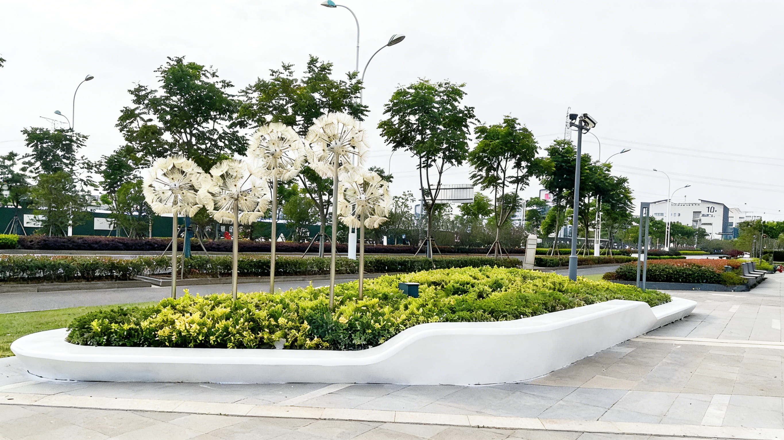 玻璃钢雕塑（市政设施艺术化・飘絮）