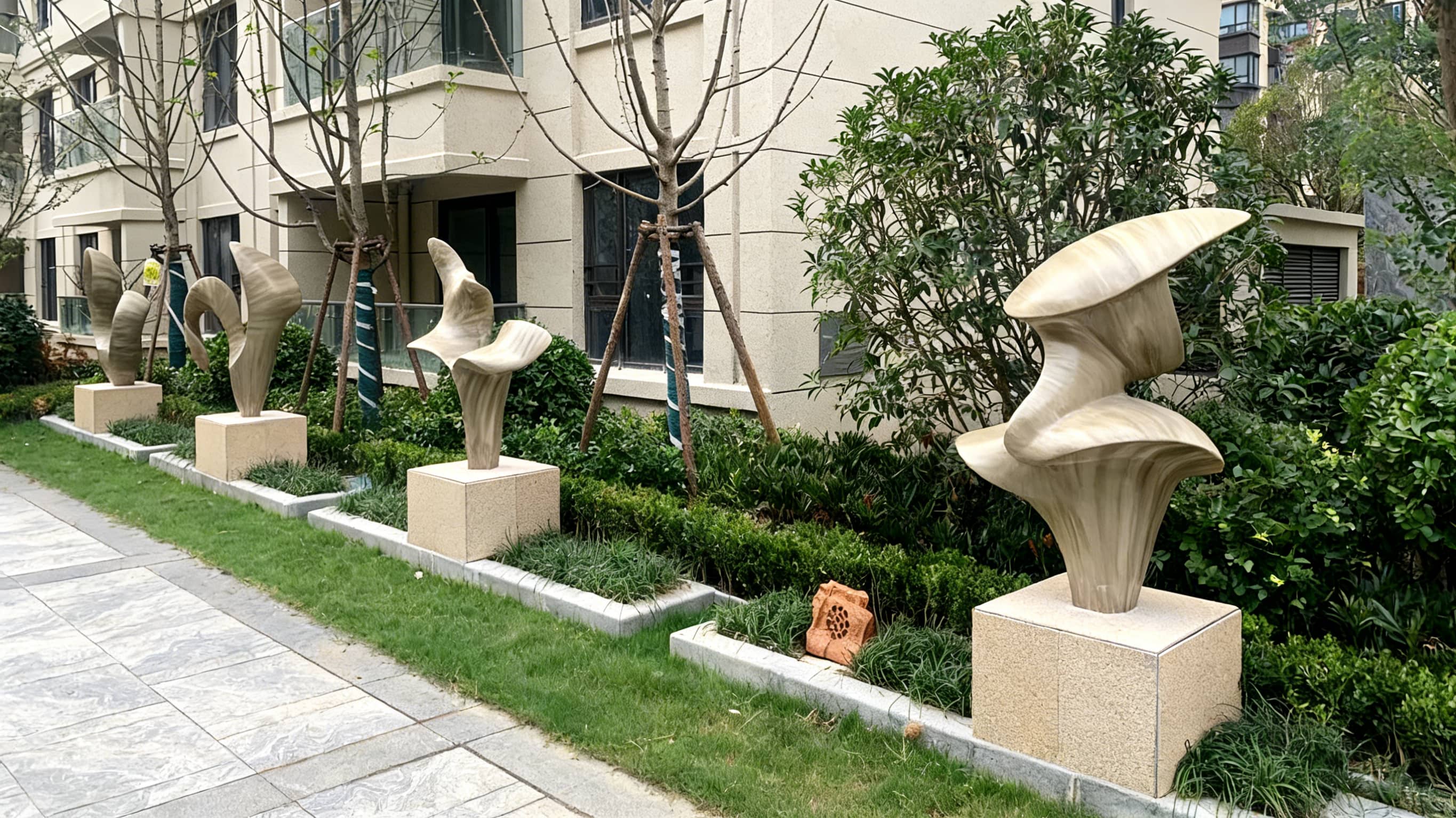 玻璃钢雕塑（小区入户轴线・锦韵叠章）